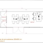 "Bureau modulaire avec un espace pour 8 postes de travail et un bureau séparé pour recevoir du public."